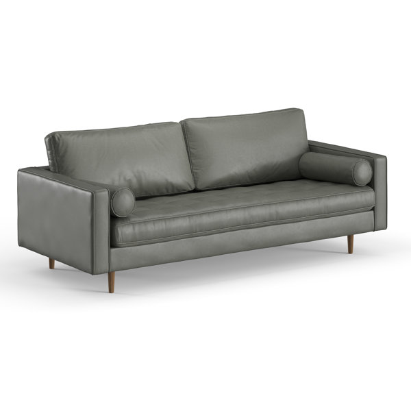 AllModern Geo 84" Vegan Leather Sofa & Reviews | Wayfair